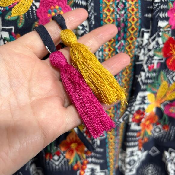 Savanna Jane Womens Tank Top Shirt Geo Print Embroidered Floral Print 1X - Picture 9 of 12